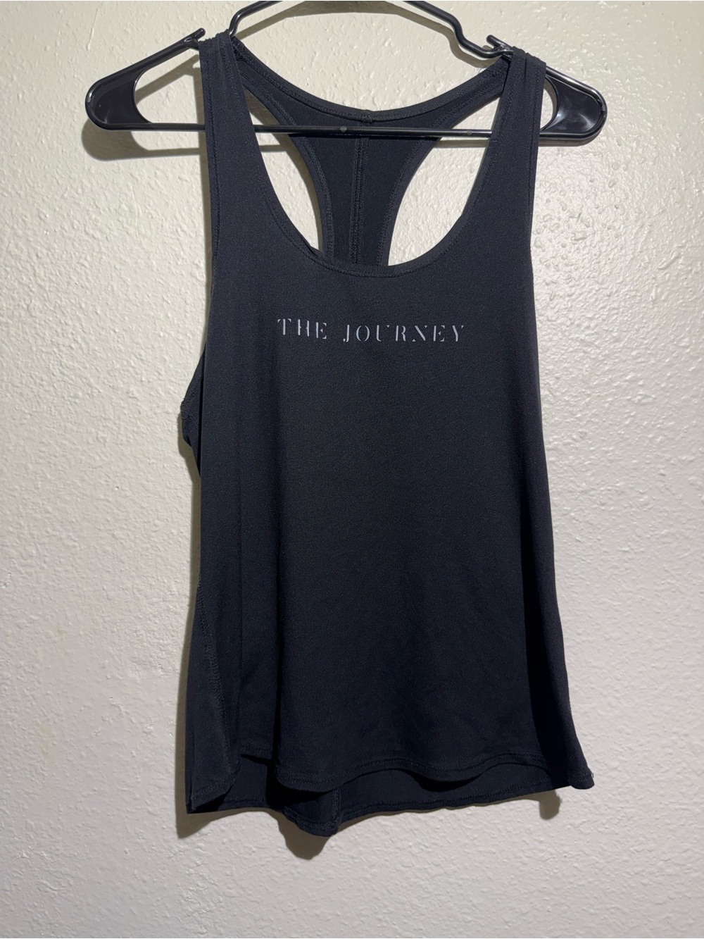 good FITNESS Black Racerback Tank with 'THE JOURNEY' Print